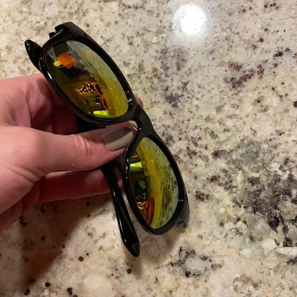 Black sunglasses 🕶 Target shades orange iridescent lenses black plastic frame​​